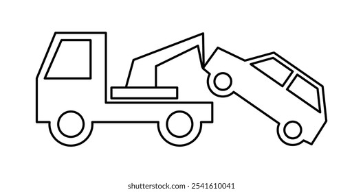 carro de assistência na estrada - ícone de reboque de carro