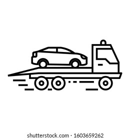 Roadside Assistance Concept, Towing A Car Service, Vehicle Accident Rescue Vector Icon Design