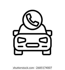 Icono de asistencia en carretera Esquema Ilustración vectorial