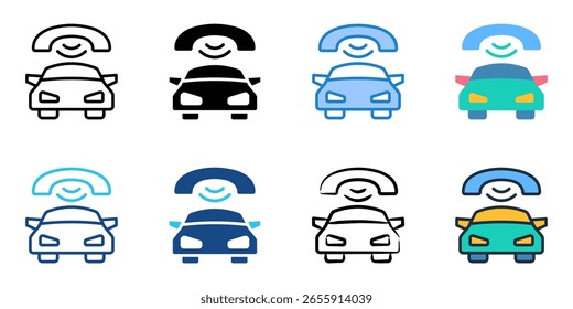 Roadside assistance icon set multiple style collection 

