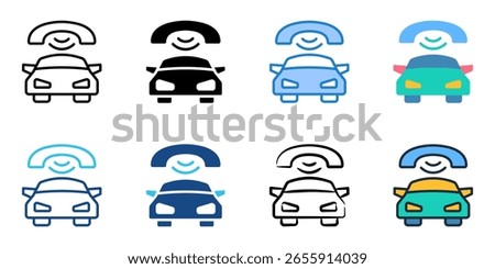 Roadside assistance icon set multiple style collection 
