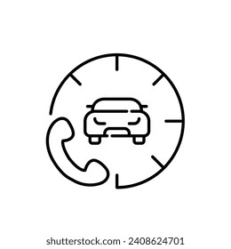 Roadside assistance rental car service. Car and phone. Pixel perfect icon