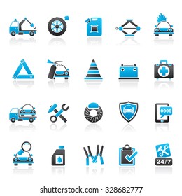 Roadside Assistance and tow  icons  - vector icon set