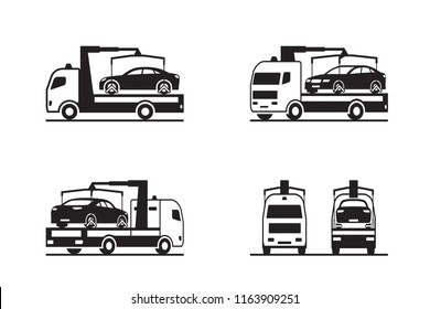 Roadside assistance truck with car  - vector illustration