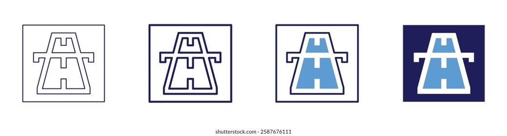 Roadside attractions icon in 4 different styles. Thin Line, Line, Bold Line, Duotone. Duotone style. Editable stroke.