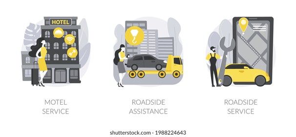 Roadside business abstract concept vector illustrations.