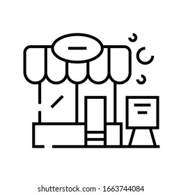 Roadside cafe line icon, concept sign, outline vector illustration, linear symbol.