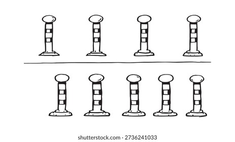 Roadside Delineation Post line art 