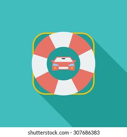 Roadside icon. Flat vector related icon with long shadow for web and mobile applications. It can be used as - logo, pictogram, icon, infographic element. Vector Illustration.