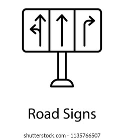 
A roadside icon is shown by billboard with directional arrows
