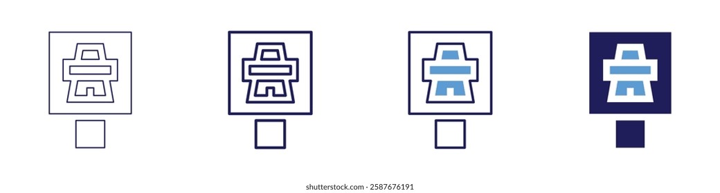 Roadside stalls icon in 4 different styles. Thin Line, Line, Bold Line, Duotone. Duotone style. Editable stroke.