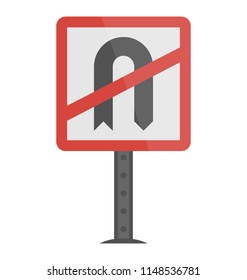 
Roadside symbol with cut u, denoting no u turn icon
