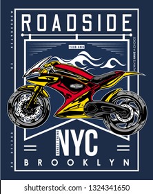 roadside t shirt graphic,vector design illustration