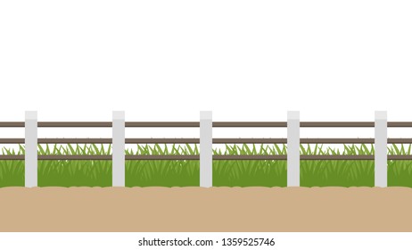 Roadside vector. free space for text. wallpaper. Road fence.