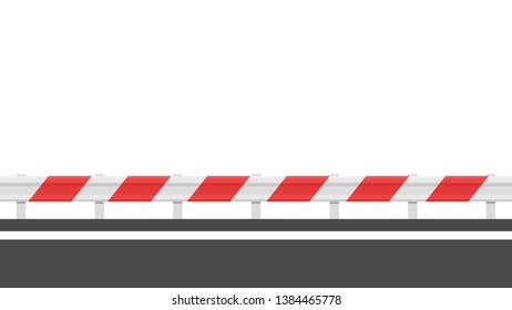 Roadside vector. free space for text. wallpaper. Road fence. white background.