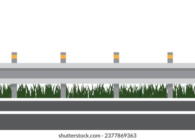 Roadside vector. free space for text. wallpaper. Road fence.