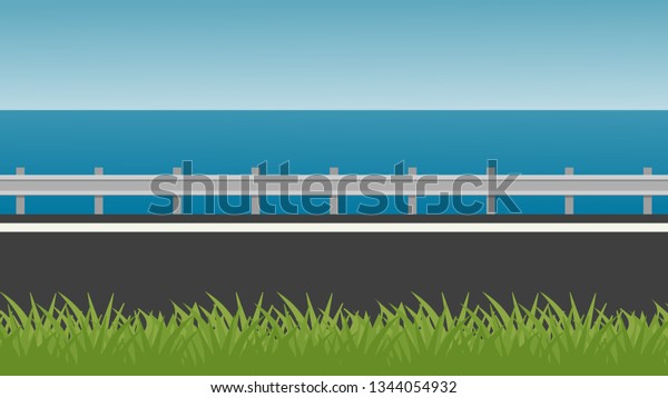 Roadside vector. free space for text. wallpaper.\
copy space. sea\
vector.