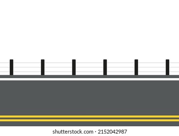 Roadside vector. Road fence vector. wallpaper. free space for text. copy space.