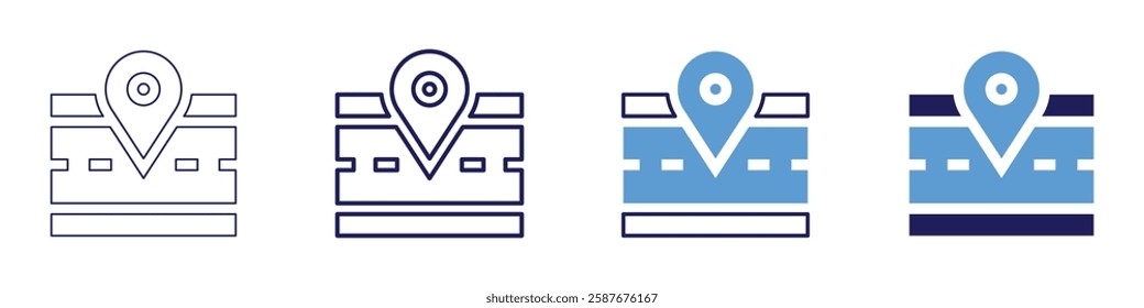 Roadside vegetation icon in 4 different styles. Thin Line, Line, Bold Line, Duotone. Duotone style. Editable stroke.