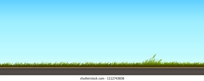 Roadside View with Blue Sky and Grasses [Vector]