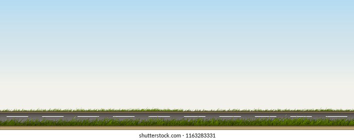 Roadside View with Blue Sky and Grasses [Vector]