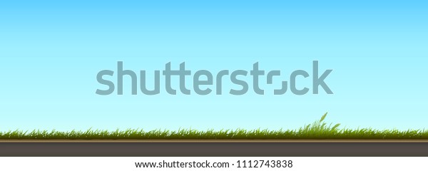 Roadside View\
with Blue Sky and Grasses\
[Vector]