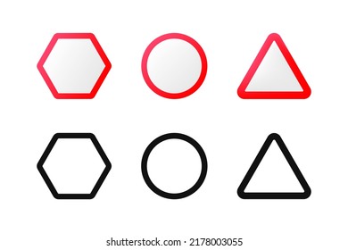 Roadsign icon set. Roadsigns blank template collection. Traffic information illustration.
