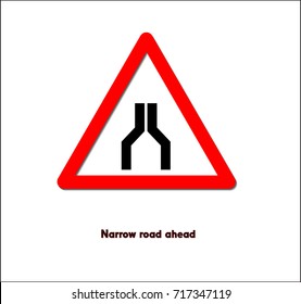 Road,signnarrow road ahead