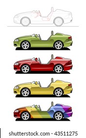 Roadster (barchetta) . part of my collections  of Car body style. Simple gradients only - no gradient mesh