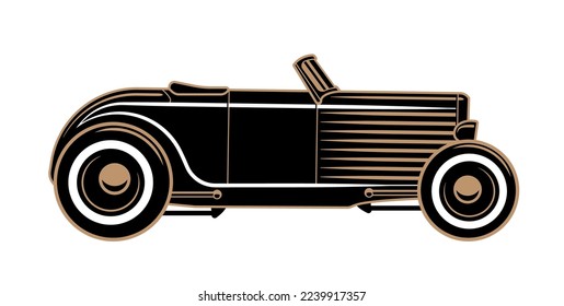 Roadster cabriolet minimalistic vector poster