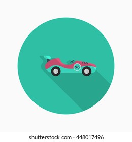 Roadster icon , Vector flat long shadow design. Racing concept.