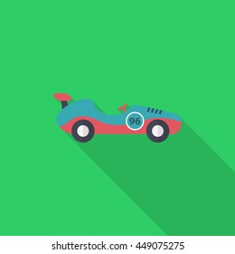 Roadster icon , Vector flat long shadow design. Racing concept.