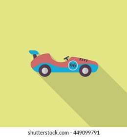 Roadster icon , Vector flat long shadow design. Racing concept.