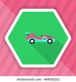 Roadster icon , Vector flat long shadow design. Racing concept.