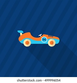 Roadster icon , Vector flat long shadow design. Racing concept.