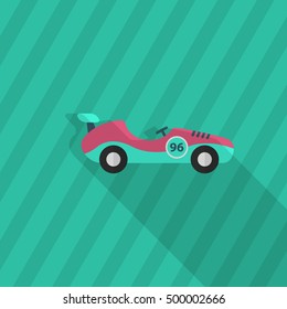 Roadster icon , Vector flat long shadow design. Racing concept.