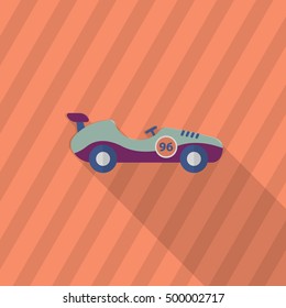 Roadster icon , Vector flat long shadow design. Racing concept.