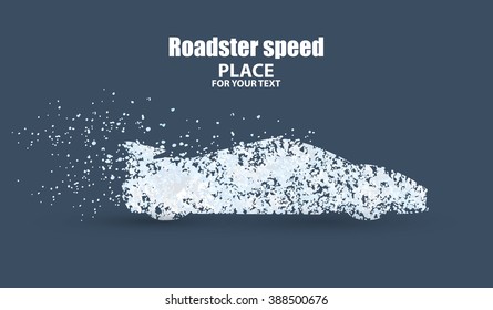 Roadster particles, symbolizing speed vector illustration.
