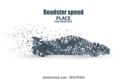 Roadster particles, symbolizing speed vector illustration.