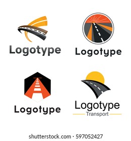 Road,transport . Abstract element set of logo templates on isolated background