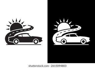 RoadTrip icon vector on White Background ,Vector Art Illustration on white background.