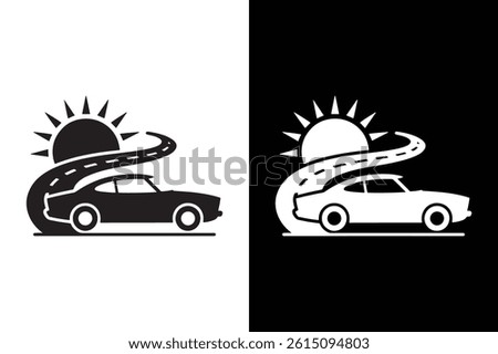 RoadTrip icon vector on White Background ,Vector Art Illustration on white background.