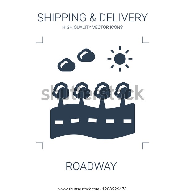 roadway icon. high quality filled\
roadway icon on white background. from shipping delivery collection\
flat trendy vector roadway symbol. use for web and\
mobile