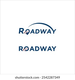 roadway icon logo, pathway traffic concept street journey vector template