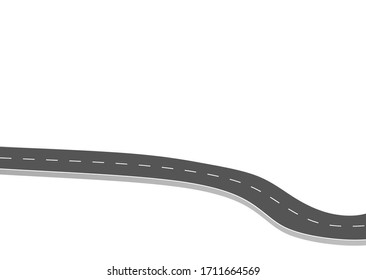 Roadway journey to the future. Asphalt street isolated on white background. Symbols Way to the goal of the end point. Path mean successful business planning Suitable for advertising and presentstation