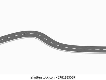 Roadway journey to the future. Asphalt street isolated on white background. Symbols Way to the goal of the end point. Path mean successful business planning Suitable for advertising and presentation