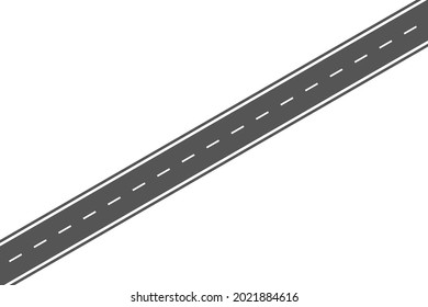 Roadway journey to the future. Asphalt street isolated on white background. Symbols Way to the goal of the end point. Path mean successful business planning Suitable for advertising and presentstation