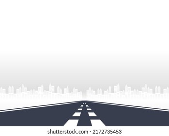 Roadway journey to the future. Asphalt street isolated on white background. Symbols Way to the goal of the end point. Path mean successful business planning Suitable for advertising and presentstation