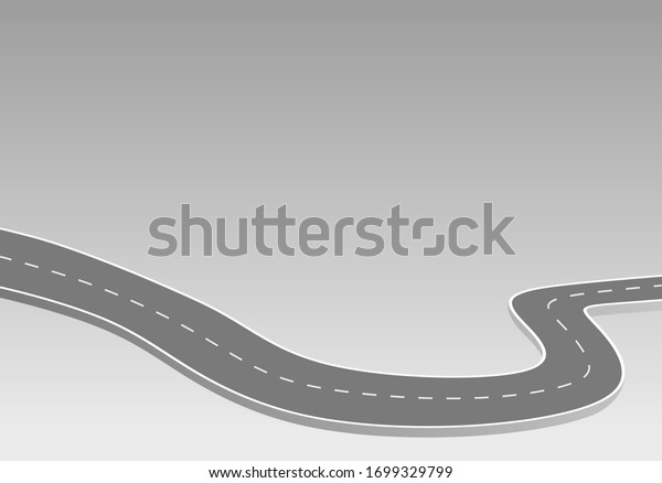 Roadway journey to the future. Asphalt\
street isolated on white background. Symbols Way to the goal of the\
end point. Path mean successful business planning Suitable for\
advertising and\
presentstation