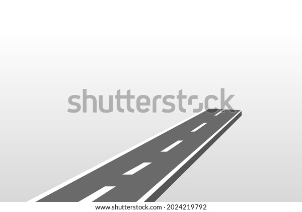 Roadway journey to the future. Asphalt\
street isolated on white background. Symbols Way to the goal of the\
end point. Path mean successful business planning Suitable for\
advertising and\
presentstation